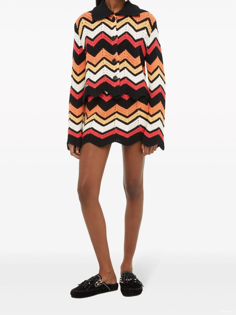 Cheap Alanui knitted chevron Kaleidoscopic Women jacket 0406